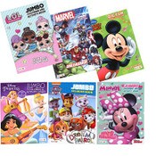 Wholesale - LICENSED 80pg COLORING BOOK, 6 ASSORTED TITLES C/P 36, UPC: 805219457665